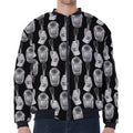 Watercolor Welder Pattern Print Zip Sleeve Bomber Jacket