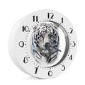 Watercolor White Bengal Tiger Print Alarm Clock