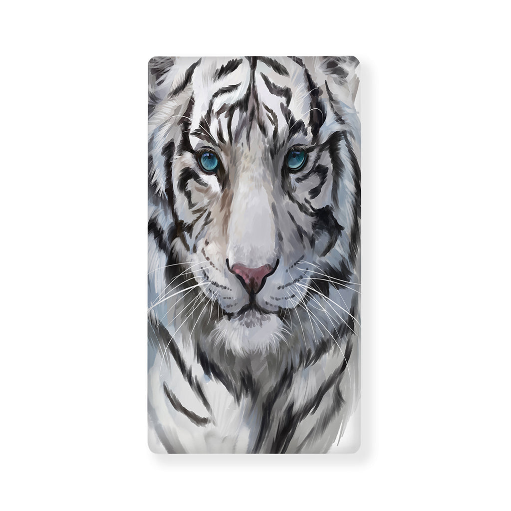 Watercolor White Bengal Tiger Print Baby Crib Sheet