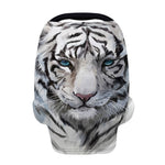Watercolor White Bengal Tiger Print Baby Seat Cover