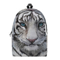 Watercolor White Bengal Tiger Print School Backpack