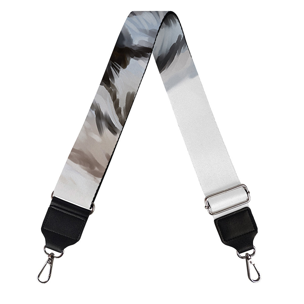 Watercolor White Bengal Tiger Print Bag Strap
