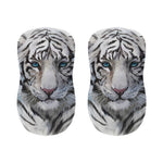 Watercolor White Bengal Tiger Print Bar Stool Covers