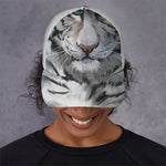 Watercolor White Bengal Tiger Print Baseball Cap