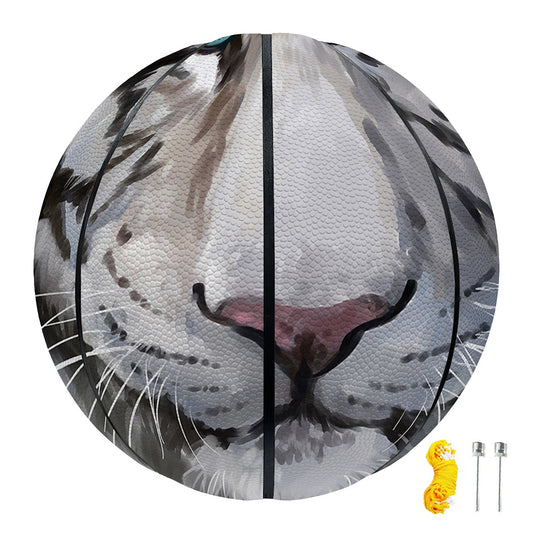 Watercolor White Bengal Tiger Print Basketball