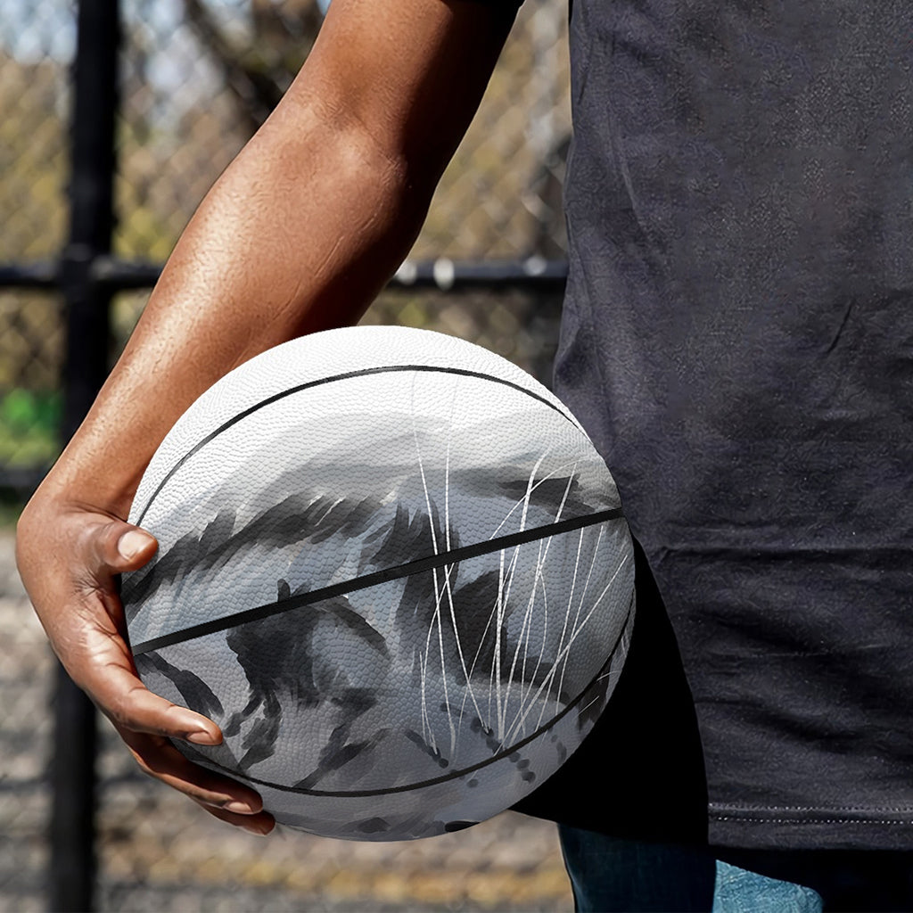 Watercolor White Bengal Tiger Print Basketball