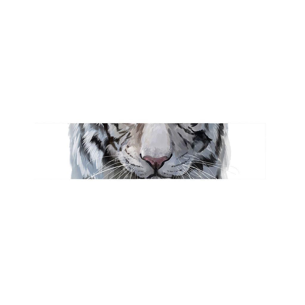 Watercolor White Bengal Tiger Print Bed Runner