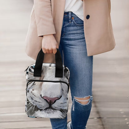 Watercolor White Bengal Tiger Print Bible Tote Bag