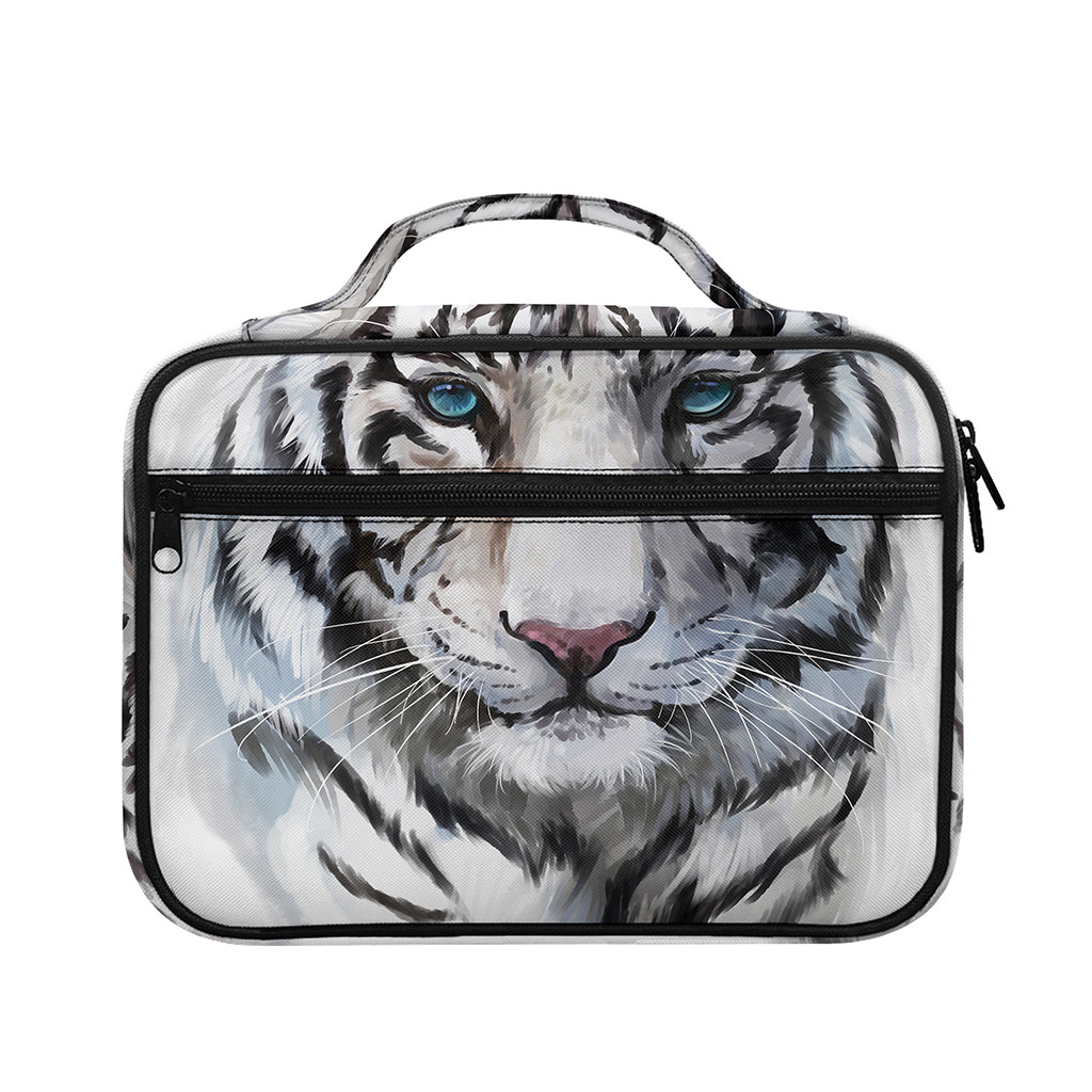 Watercolor White Bengal Tiger Print Briefcase Bible Bag
