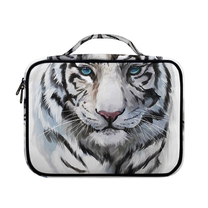 Watercolor White Bengal Tiger Print Briefcase Bible Bag