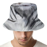 Watercolor White Bengal Tiger Print Bucket Hat