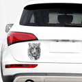 Watercolor White Bengal Tiger Print Car Sticker