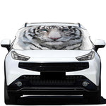 Watercolor White Bengal Tiger Print Car Windshield Snow Cover