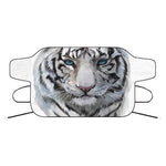 Watercolor White Bengal Tiger Print Car Windshield Snow Cover