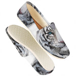 Watercolor White Bengal Tiger Print Casual Shoes