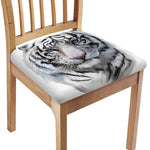 Watercolor White Bengal Tiger Print Chair Cushion Cover