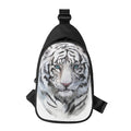 Watercolor White Bengal Tiger Print Sling Bag