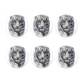 Watercolor White Bengal Tiger Print Coaster Set
