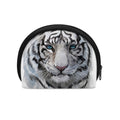 Watercolor White Bengal Tiger Print Coin Purse