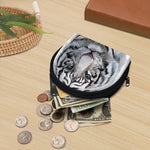 Watercolor White Bengal Tiger Print Coin Purse