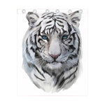 Watercolor White Bengal Tiger Print Curtain