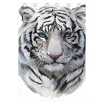 Watercolor White Bengal Tiger Print Curtain