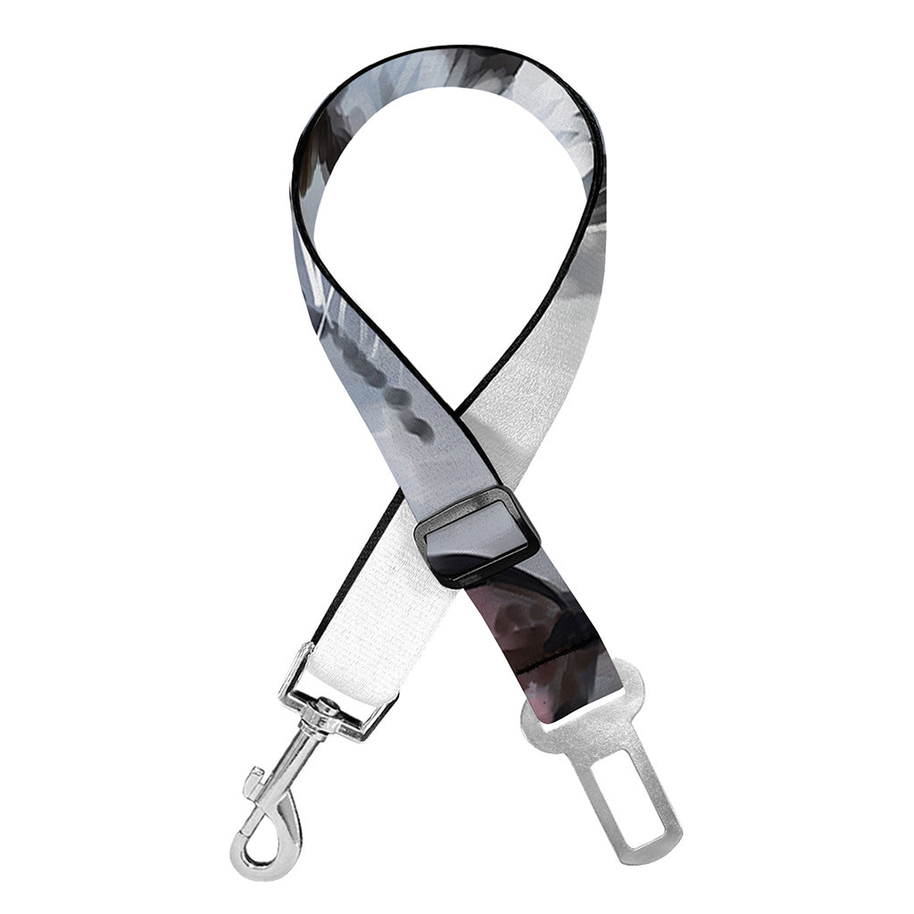 Watercolor White Bengal Tiger Print Dog Seat Belt