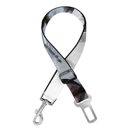 Watercolor White Bengal Tiger Print Dog Seat Belt