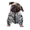 Watercolor White Bengal Tiger Print Dog Zip Up Jacket