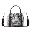 Watercolor White Bengal Tiger Print Duffel Bag
