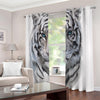 Watercolor White Bengal Tiger Print Extra Wide Grommet Curtains