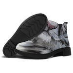 Watercolor White Bengal Tiger Print Flat Ankle Boots