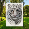 Watercolor White Bengal Tiger Print Garden Flag