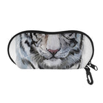 Watercolor White Bengal Tiger Print Glasses Case