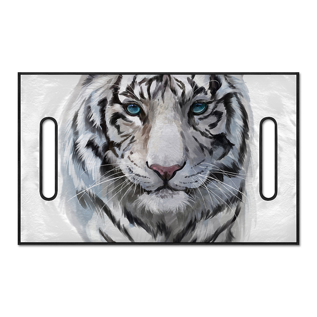Watercolor White Bengal Tiger Print Golf Cart Seat Cover