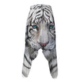 Watercolor White Bengal Tiger Print Hammer Pants