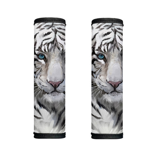 Watercolor White Bengal Tiger Print Handle Covers