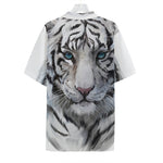 Watercolor White Bengal Tiger Print Hawaiian Shirt