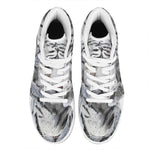 Watercolor White Bengal Tiger Print High Top Leather Sneakers