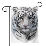 Watercolor White Bengal Tiger Print House Flag