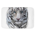 Watercolor White Bengal Tiger Print Indoor Door Mat
