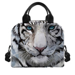 Watercolor White Bengal Tiger Print Insulated Lunch Bag