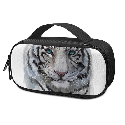 Watercolor White Bengal Tiger Print Insulin Cooler Travel Case