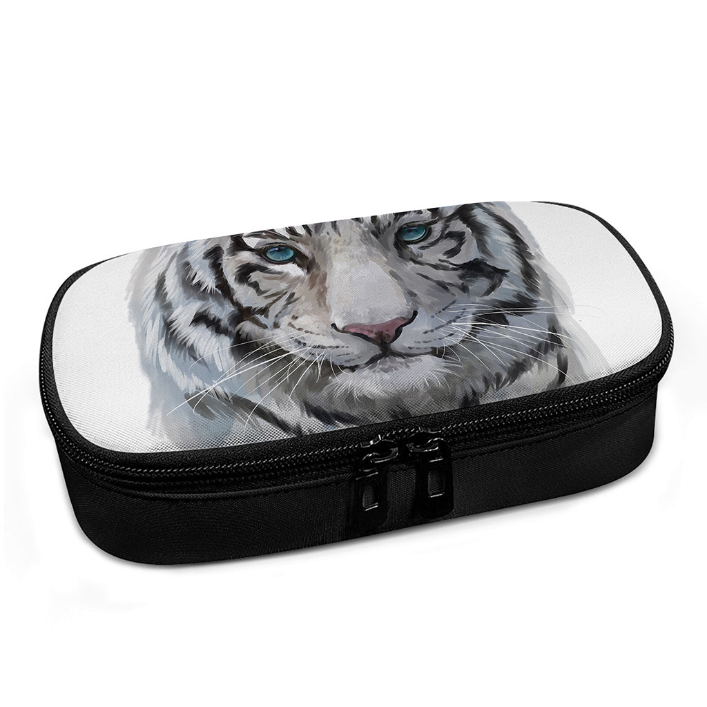 Watercolor White Bengal Tiger Print Insulin Cooler Travel Case
