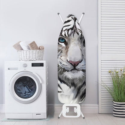 Watercolor White Bengal Tiger Print Ironing Board Cover