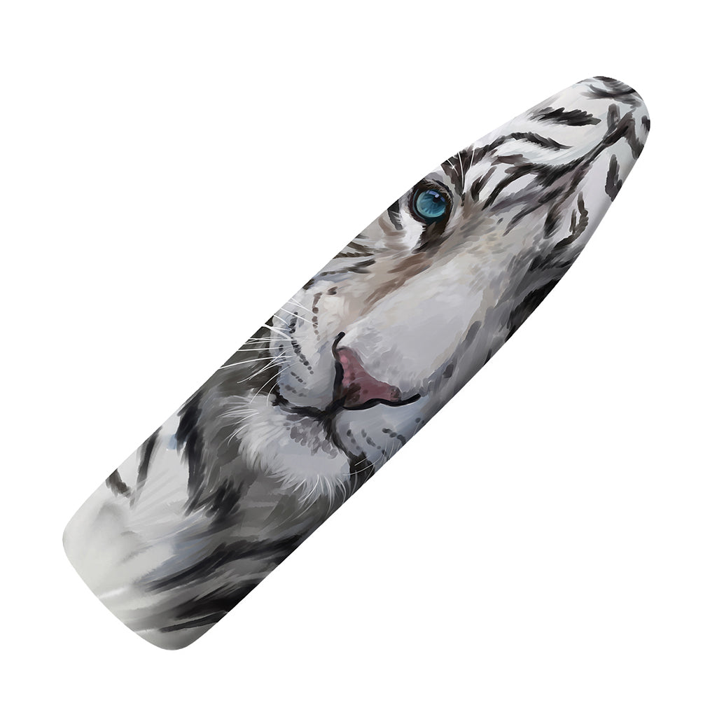 Watercolor White Bengal Tiger Print Ironing Board Cover