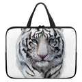 Watercolor White Bengal Tiger Print Laptop Sleeve With Handle