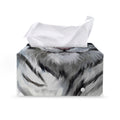 Watercolor White Bengal Tiger Print Leather Tissue Box Cover