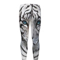 Watercolor White Bengal Tiger Print Men's Leggings