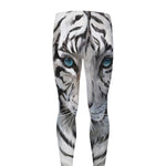Watercolor White Bengal Tiger Print Men's leggings